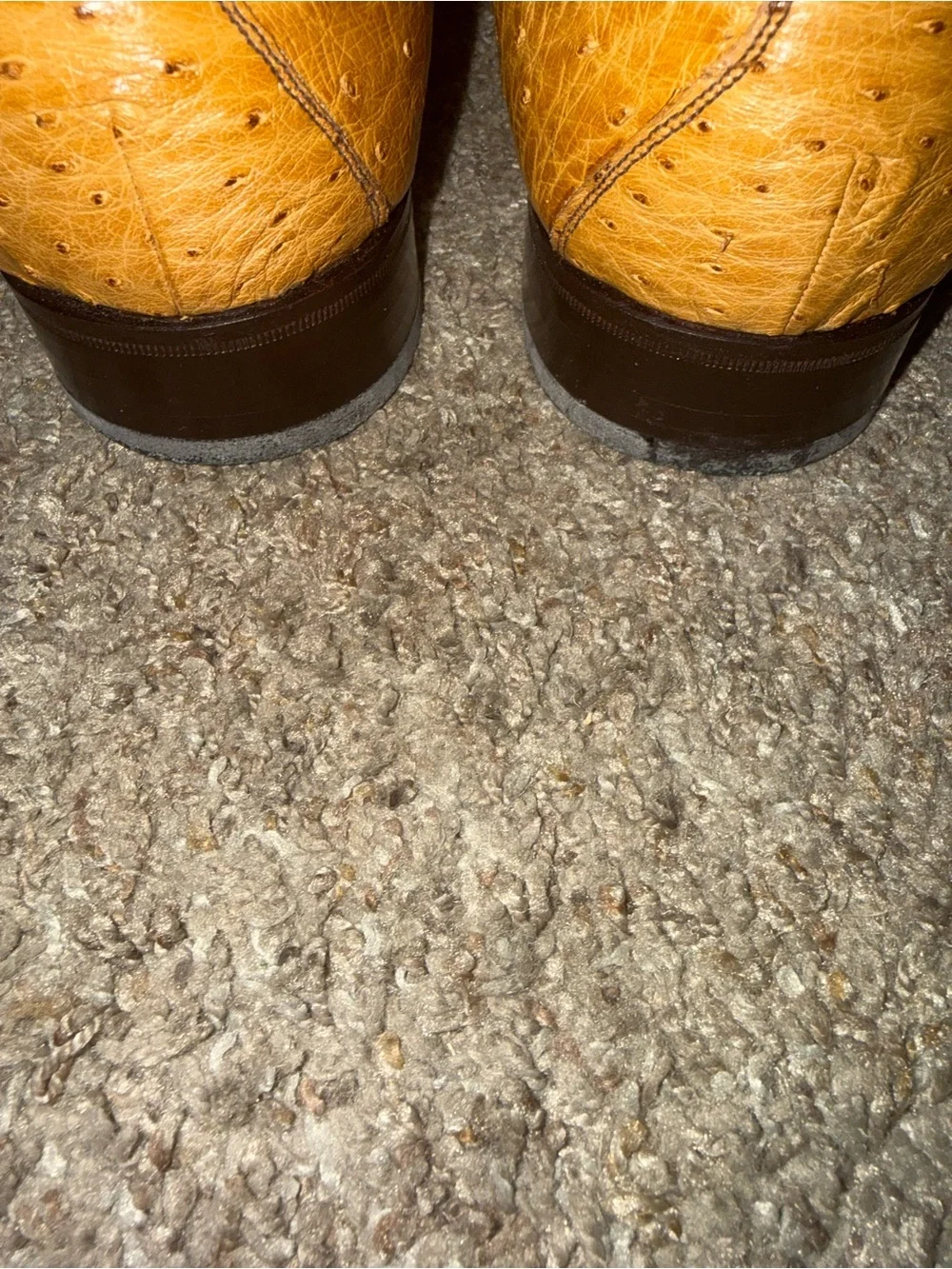 Bally of Switzerland genuine ostrich leather dress loafers.
